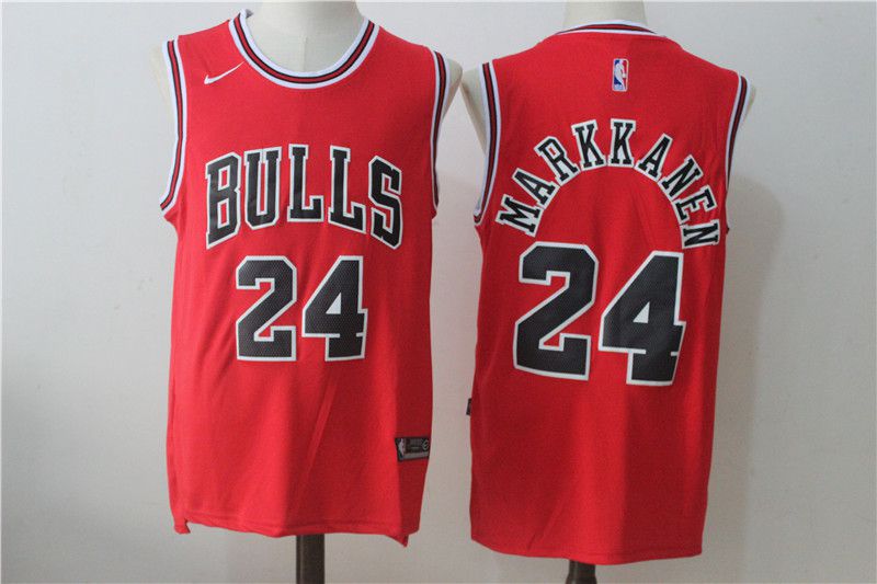Men Chicago Bulls #24 Markkanen Red NBA Jerseys
